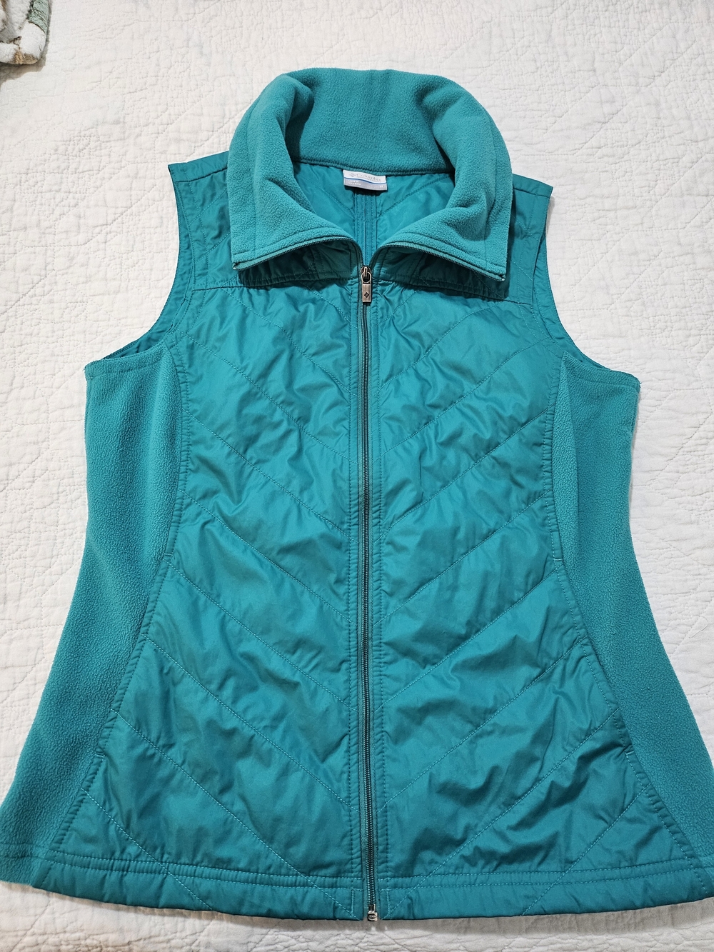 Columbia Teal Quilted Fleece-Blend Women's Vest